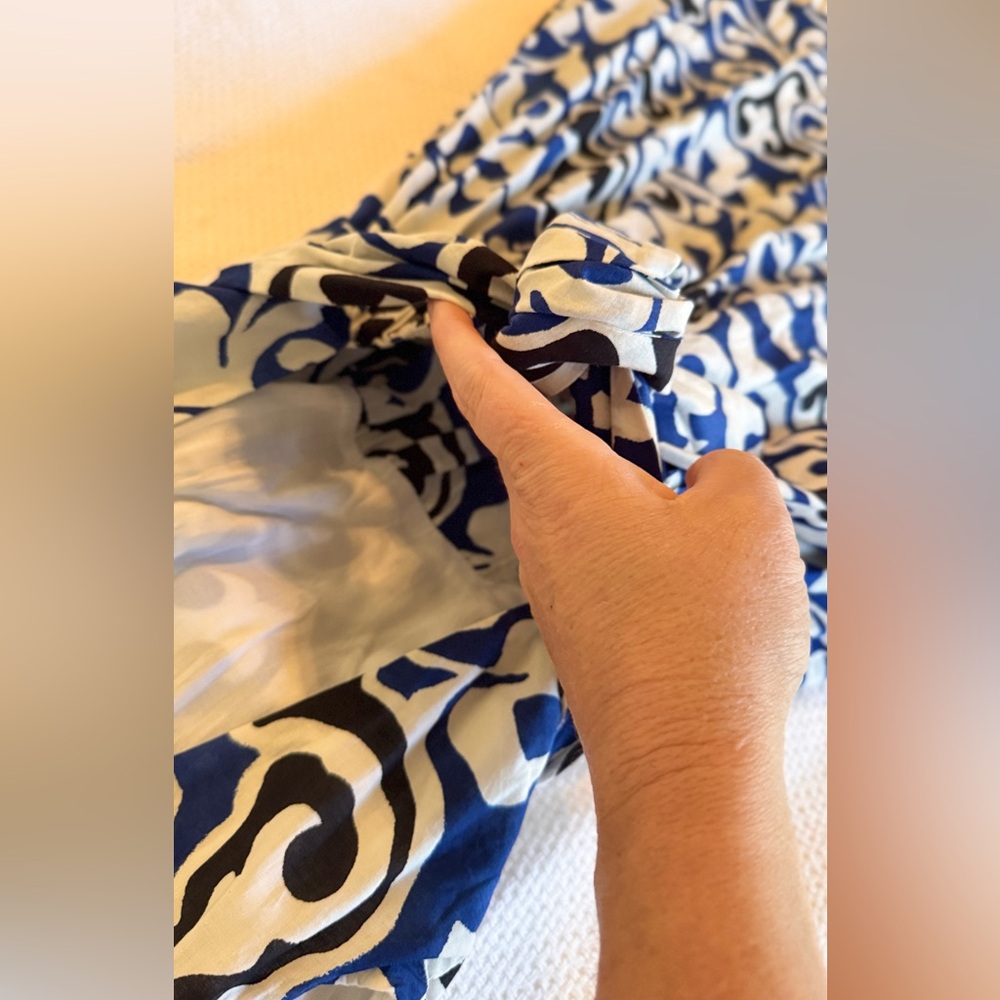 ZARA Blue & Black Floral Midi Maxi Dress w Cut-out Open Back - Picture 16 of 16